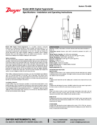 Thumbnail of document Manual - 485B Thermo-Hygrometer